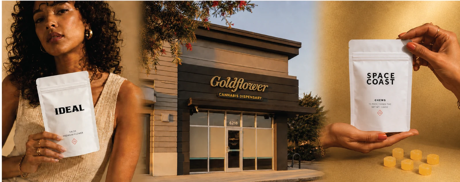 Goldflower products and storefront